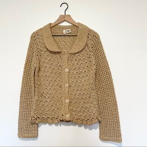 RARE Moth Anthro Spiced Eggnog Cardigan Sweater